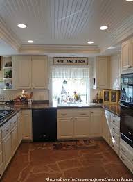 Kitchen Renovation With White Cabinets Granite Recessed Lighting 06 Beadboard On Raised Cei Small Kitchen Lighting Kitchen Renovation Kitchen Ceiling Lights