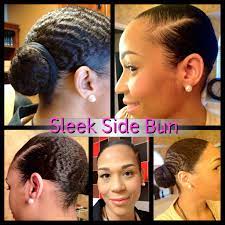 This hair bun is usually tied low with the help of clips and pins and bound towards the side. Protective Style Sleek Side Bun Sleek Side Bun Curl Styles Hair Journey