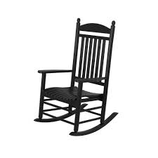 Polywood Jefferson Black Patio Rocker Polywood Outdoor Furniture Casual Outdoor Furniture Outdoor Rocking Chairs
