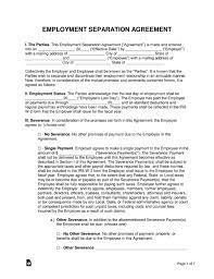 Employment Contract Templates W 2 And 1099 Agreements Eforms Free Fillable Forms Separation Agreement Template Separation Agreement Contract Template