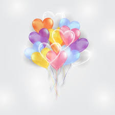 Birthday Balloons Png Black And White Colorful Balloons Background With Heart Shape Happy Party Card Png And Vector With Transparent Background For Free Download Balloon Background Colourful Balloons Balloons