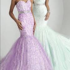 Lavender Mermaid Gown With Jeweled Waist