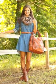 Love Stitch Autumn Classic Denim Dress Fashion Denim Dress Country Outfits