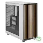 Design North XL E-ATX Mid Tower Case, Chalk  w/ Walnut Wood Inserts, Mesh Top and Side Panels - Enthusiast Cases Fractal