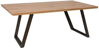 Large selection of wrought iron dining tables in popular sizes and styles with glass, wood, copper, stone and zinc table top options. Calgary 140cm Rustic Oak And Metal Dining Table Cfs Furniture Uk