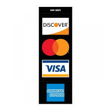 Show off your brand's personality with a custom credit card logo designed just for you by a professional designer. Mastercard Visa Discover Amex Door Decal