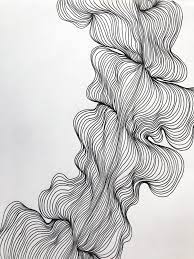 Abstract Line Art Black And White Modern Drawing Organic Line Shape Abstract Line Art Modern Drawing Abstract Lines