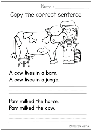 Kindergarten Free Sentence Writing Copy The Correct No Prep Packet Fluency Practice Simple S Kindergarten Writing Sentence Writing Writing Sentences Worksheets