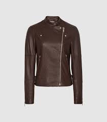 Tallis Plum Leather Biker Jacket Reiss Womens Leather Biker Jacket Leather Biker Jacket Biker Jacket