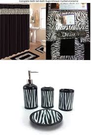 Zebra leopard tiger wall art animal print decor bathroom unwind soak relax bath tub bathtub black unframed photos home decor photos 5x7/8x10. 19 Piece Zebra Black Bathroom Set World Products Mart