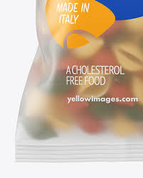 Frosted Plastic Bag With Tricolor Conchiglie Pasta Mockup In Bag Sack Mockups On Yellow Images Object Mockups