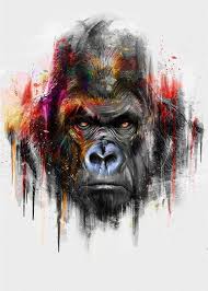 Gorilla Alpha Series Metal Poster Emiliano Morciano Displate Monkey Art Gorillas Art Animal Posters