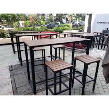 Rough chic plays with beach life theme via this wooden outdoor set. Tsbt 006 Csbc 006 Outdoor High Bar Table Stool Shopee Singapore