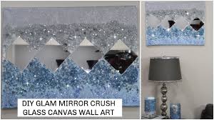 Original ora birenbaum painting, art, metallic abstract art fine gallery painting on canvas title: Diy Bling Canvas Painting With Blue Silver Crush Glass Glam Diy Wall Art Home Decor Ideas Youtube