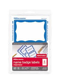 The most common information on these. Office Depot Brand Name Badge Labels 2 13 X 3 38 Blue Pack Of 100 Office Depot