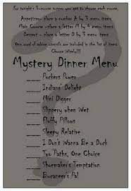 Find the top 10 recipes to serve at a murder mystery dinner party, wow your guests with tips from alice engelbrink houston. Mystery Dinner Ideas