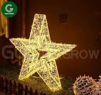 Outdoor Waterproof Warm White 3D Star LED Motif Light for Home House  Commercial Shopping Mall Holiday Event Wedding Decoration