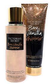 Vanilla is the star player in this scent, a classically oriental note wrapping the wearer in its cozy, comforting and sweet aroma. Amazon Com Victoria S Secret Bare Vanilla Shimmer Fragrance Mist And Lotion Set Beauty