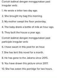 He watched a movie last weekend. Contoh Kalimat Ireguler Dan Regular Verb Brainly Co Id