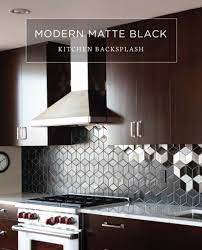 Kitchen with black backsplash ideas. Modern Matte Black Kitchen Backsplash Mercury Mosaics