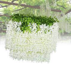 Green silk fittonia hanging bush adds elegant drama to your floral designs with its lush magnificent drape. Ybaymy Wisteria Artificial Wisteria Hanging Flower White 110cm Garland Silk Flowers For Wedding Wall Outdoor Party Home Decor 24pcs Amazon De Kuche Haushalt