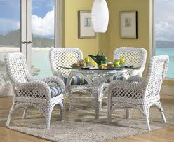 24 inches wide x 25 inches deep x 39.5 inches tall. White Rattan Round Dining Table And Chairs Lanai Round White Wicker Dining Set Table Indoor Wicker Furniture Wicker Dining Room Chairs Wicker Dining Chairs