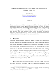 Dimasyhurkan pada 14 april 1895 oleh sultan abu bakar, perlembagaan tersebut menjadikan johor sebagai negeri melayu pertama. Pdf Perkembangan Awal Gerakan Sosio Politik Melayu Terengganu Sehingga Tahun 1956 Ilyas Abdullah Academia Edu