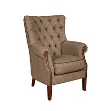 Garren 75.6'' square arm sofa. Hexham Arm Chair Harris Tweed Cerato Leather Edmunds Clarke Ltd