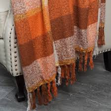 Vintage orange green plaid wool blanket stadium throw 85 x 62. Where To Get The Best Cheap Fall Throw Blankets