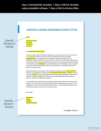 Free Drivers License Examiner Cover Letter Template Word Doc Apple Mac Pages Google Docs Cover Letter Template Cover Letter Letter Template Word