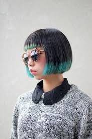 Short Bob With Colored Tips Hair Inspiration Dip Dye Hair Hair Styles