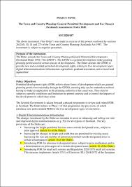 The Town And Country Planning General Permitted Development And Use Classes Scotland Amendment Order 2020 Policy Note