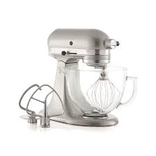 Love the cover that comes with the measuring cup style bowl. Kitchenaid Artisan Design Series 5 Quart Tilt Head Sugar Pearl Silver Stand Mixer With Glass Bowl Reviews Crate And Barrel Canada