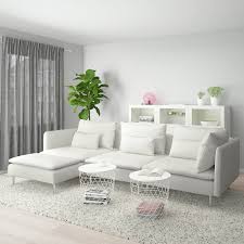 Soderhamn Sectional 4 Seat With Chaise Finnsta White Ikea In 2020 Comfortable Sofa Furniture Sectional