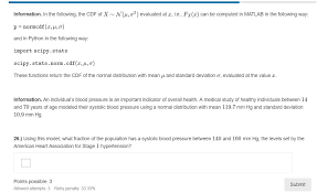 Solved Information In The Following The Cdf Of X N U 0