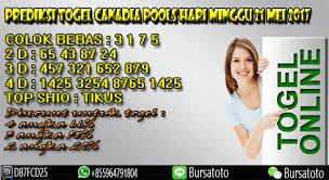 Prediksi Togel Canadia Pools Hari Minggu 21 Mei 2017 Daftarkan Diri Anda Di Bursatoto Com Playbill Online Bursa