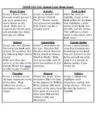 Animal Farm Final Project Menu Board High School Lessons High School Ela Differentiated Learning
