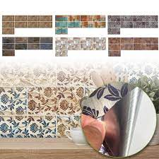 This wallpaper is made from. Tile Stickers Vinyl Wallpaper Stickers Waterproof Self Adhesive Backsplash For Kitchen Bathroom Walmart Com Walmart Com