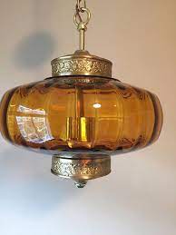 Vintage Amber Glass Light Fixture Mid Century Ceiling Light Ceiling Mount Light Fixture Vintage Lighting Mid Century Light Retro Home Glass Light Fixture Ceiling Mount Light Fixtures Mid Century Ceiling Light