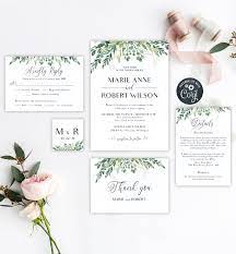 Printable Rustic Wedding Invitation Suite Greenery Wedding Etsy Calligraphy Wedding Invitation Wedding Invitations Rustic Modern Calligraphy Wedding Invitation