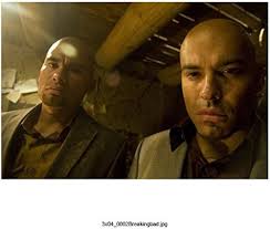 Luis Moncada & Daniel Moncada close up looking mad (Breaking Bad Season 3