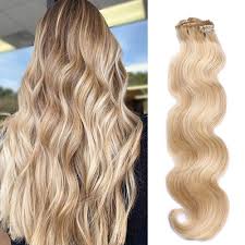 Get fuller, longer, colorful top rated curly remy hair than ever before! Amazon Com 22 Inches Long Wavy Clip Hair Extensions Blonde Highlights 70 Grams Soft Natural Body Wave Remy Human Hair Clip In Extensions 27 613 7 Pcs Beauty