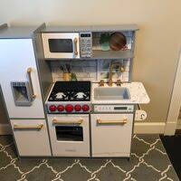 Kidkraft white vintage kitchen with bonus steel pots. Kidkraft Uptown Elite Play Kitchen Set Reviews Wayfair
