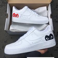 Black Air Forces With White Check Nike Air Force 1 X Cdg Nike Nike Air Force Hype Shoes