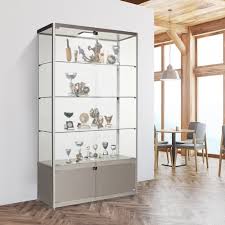Check spelling or type a new query. Silver Glass Cabinet W Storage 1 Led Light 1000mm Displaysense