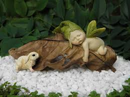 Details About Miniature Figurine Fairy Garden Sleeping Leaf Fairy Baby Baby Bunny Rabbit Miniature Figurines Baby Fairy Baby Bunnies