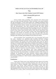 Tugas akhir kuliah pendidikan pancasila landasan filosofis pancasila nama : Pdf Peranan Filsafat Dalam Pendidikan Islam
