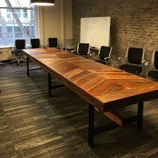 Reclaimed Wood Chevron Conference Table Boardroom Table Design Custom Conference Table Conference Room Design