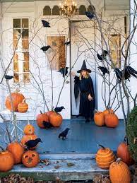 Front Porch Outdoor Halloween Decorating Ideas The Garden Glove Pumpkin Halloween Decorations Halloween Porch Decorations Halloween Outdoor Decorations