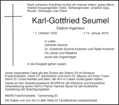 Update information for volker friedemann seumel ». Traueranzeigen Von Karl Gottfried Seumel Schwaebische De Trauerportal